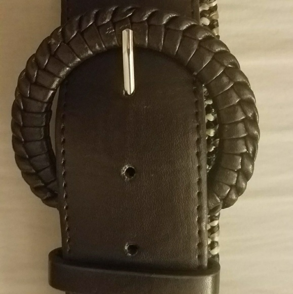 Cream & Brown Braided Belt - Picture 3 of 4